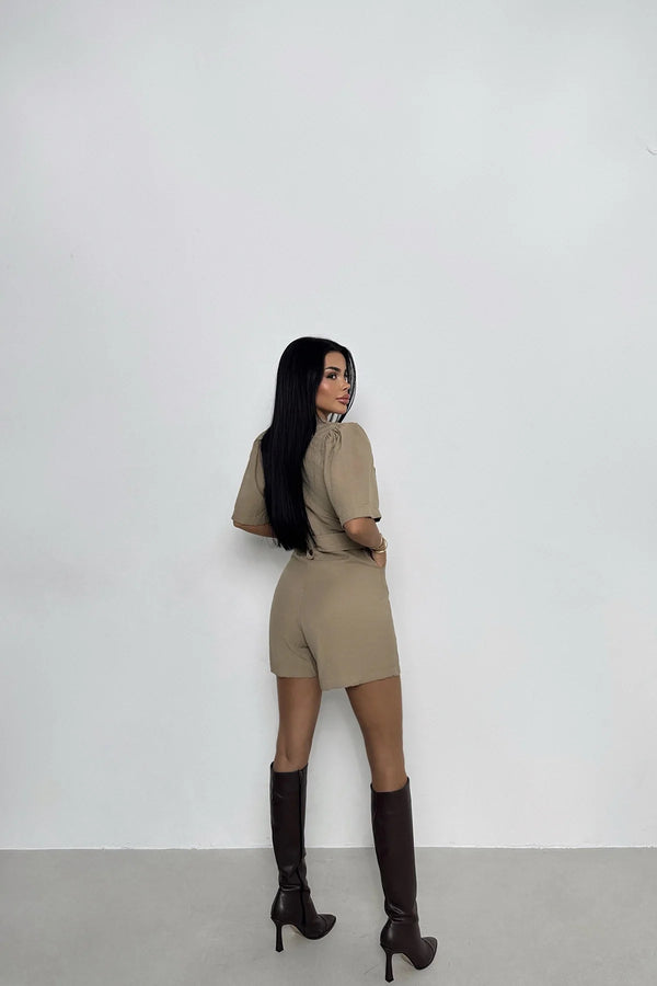 Chic Button-Front Utility Romper