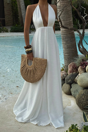 Valentina White Strap Maxi Dress