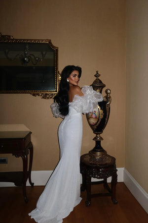 Strap Slit Detail Evening Dress