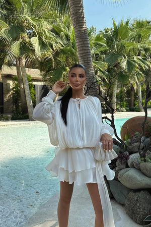 Salerno Blouson Silk Mini Dress