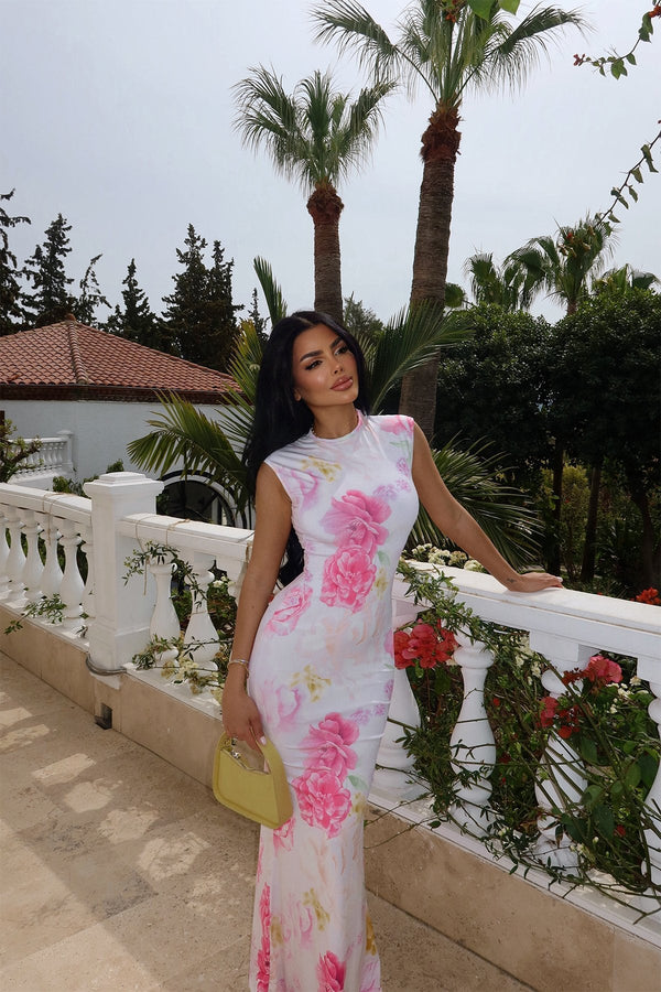 Samsara White Floral Print Dress
