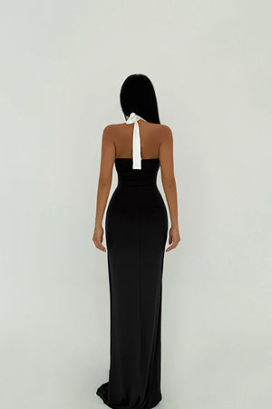 Aralia Cross-Front Halter Maxi Dress