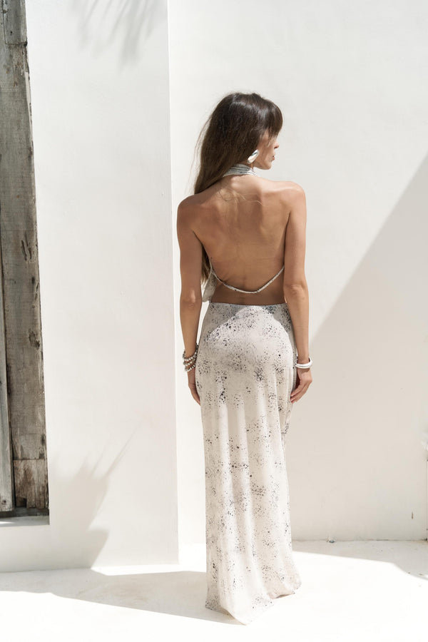 Draped Halter Maxi Dress