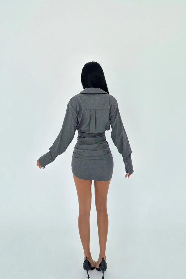 Chic Belted Shirt Dress