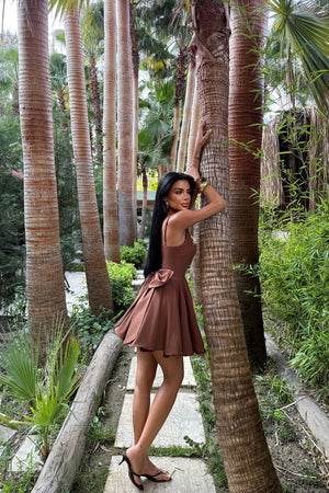 Nolan Elegant Square Neck Mini Dress