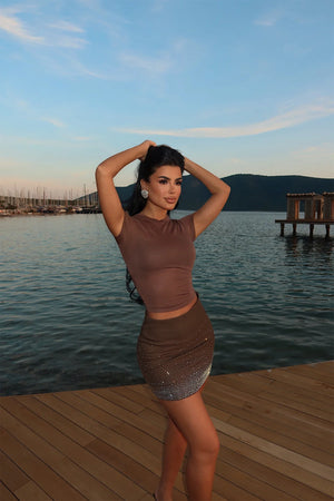 Sisu Stone Mini Skirt With Stones