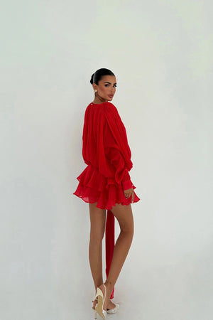 Salerno Blouson Silk Mini Dress