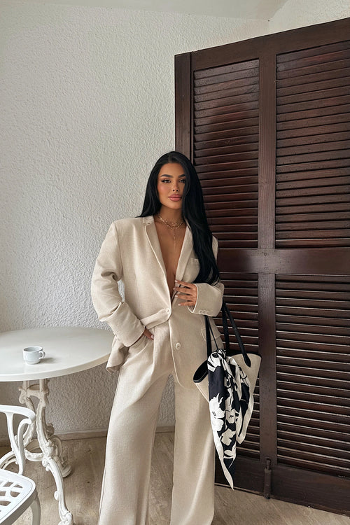 Classic Linen Two-Piece Power Suit