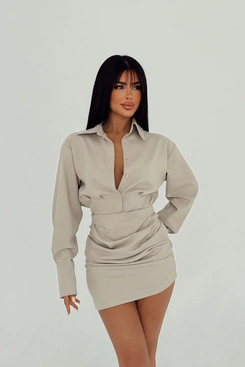 Chic Belted Shirt Dress
