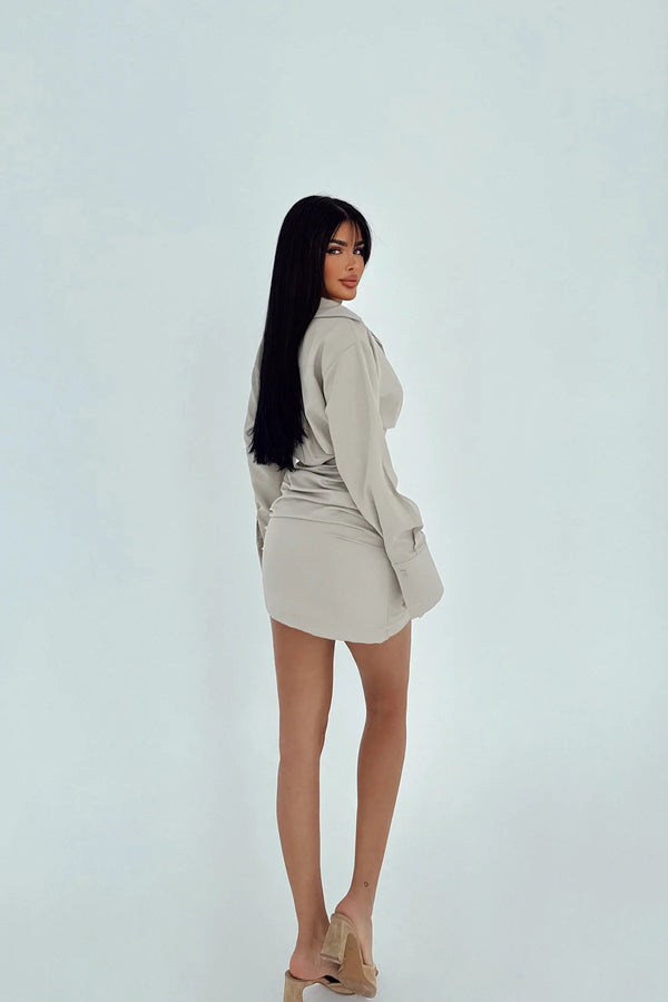 Chic Belted Shirt Dress