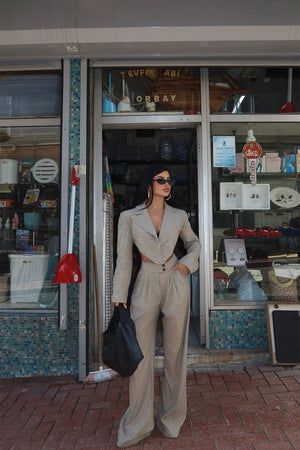 Checkered Power Suit Set