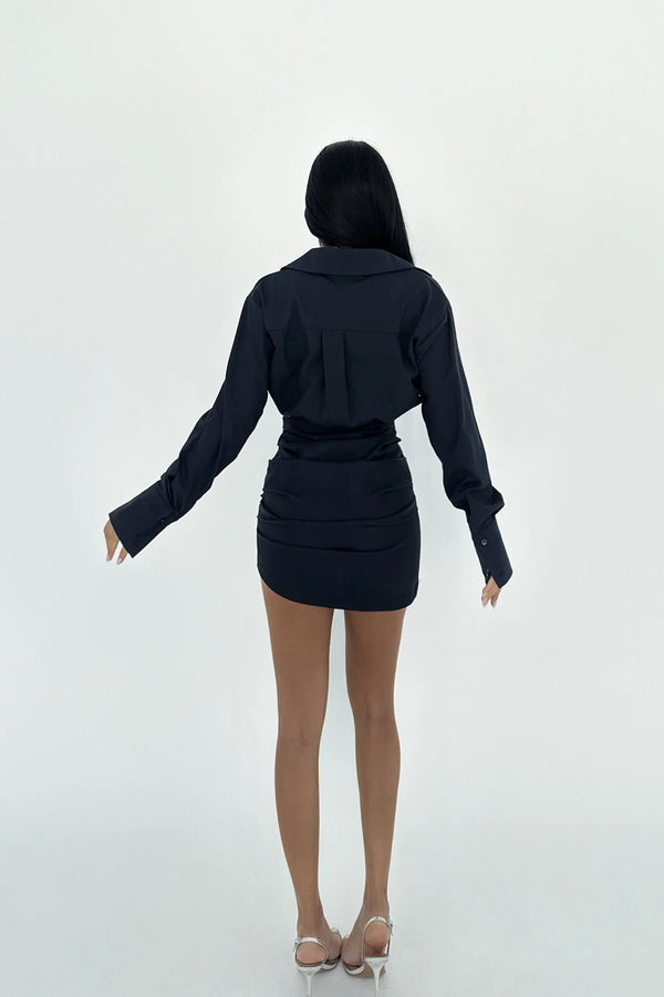 Chic Belted Shirt Dress