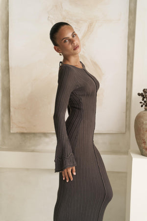 Matias Back Low-Cut Knitwear Maxi Dress