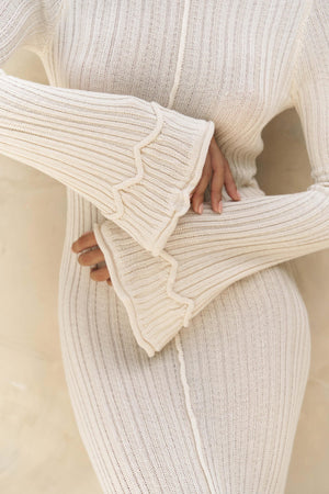 Matias Back Low-Cut Knitwear Maxi Dress