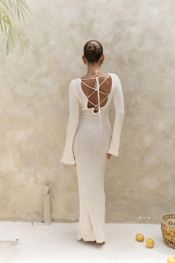 Matias Back Low-Cut Knitwear Maxi Dress
