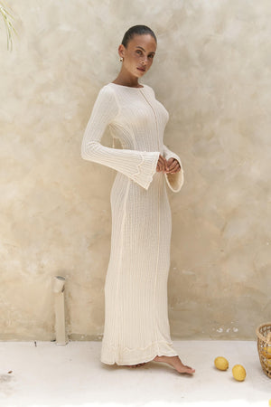 Matias Back Low-Cut Knitwear Maxi Dress