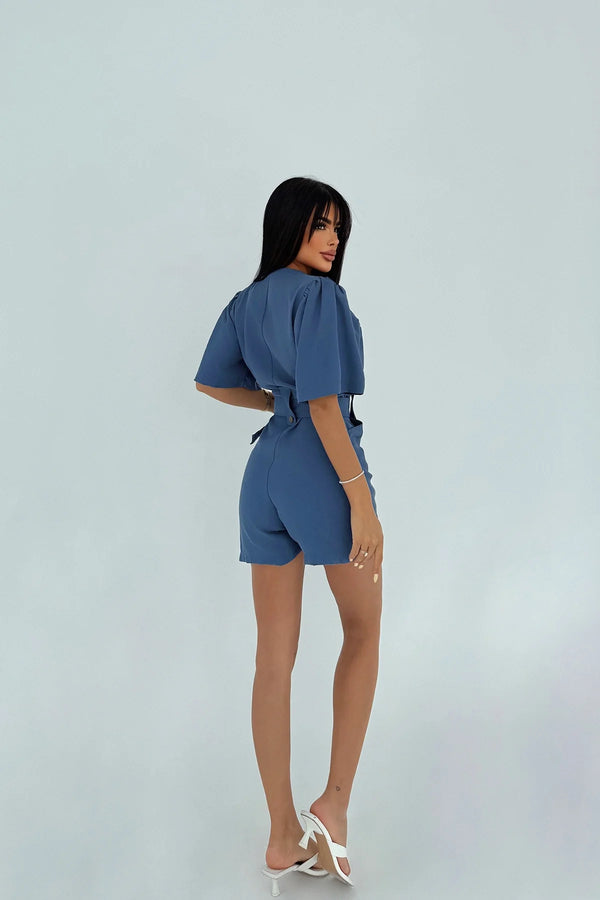 Chic Button-Front Utility Romper