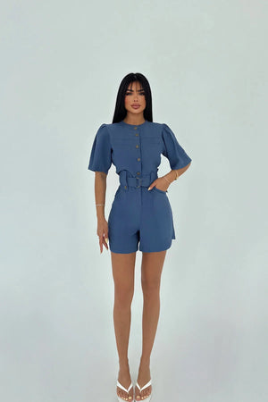 Chic Button-Front Utility Romper