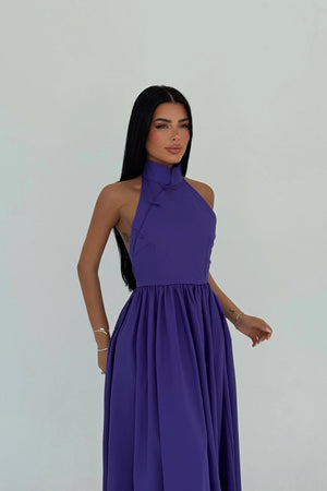 Ramblas Elegant Halter Neck Maxi Dress