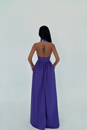 Ramblas Elegant Halter Neck Maxi Dress