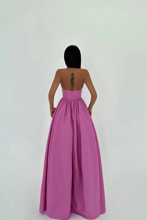 Ramblas Elegant Halter Neck Maxi Dress