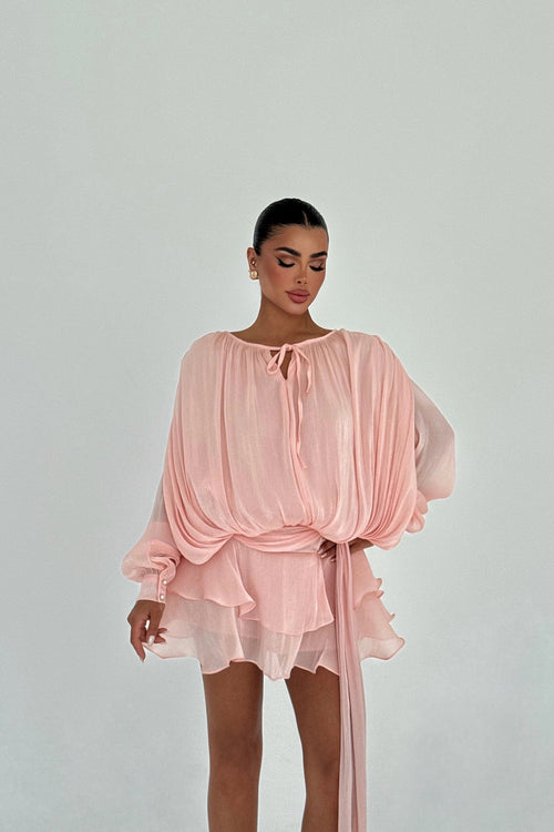 Salerno Blouson Silk Mini Dress