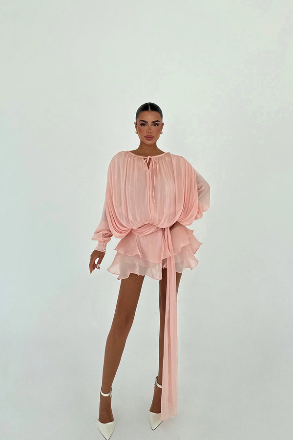 Salerno Blouson Silk Mini Dress