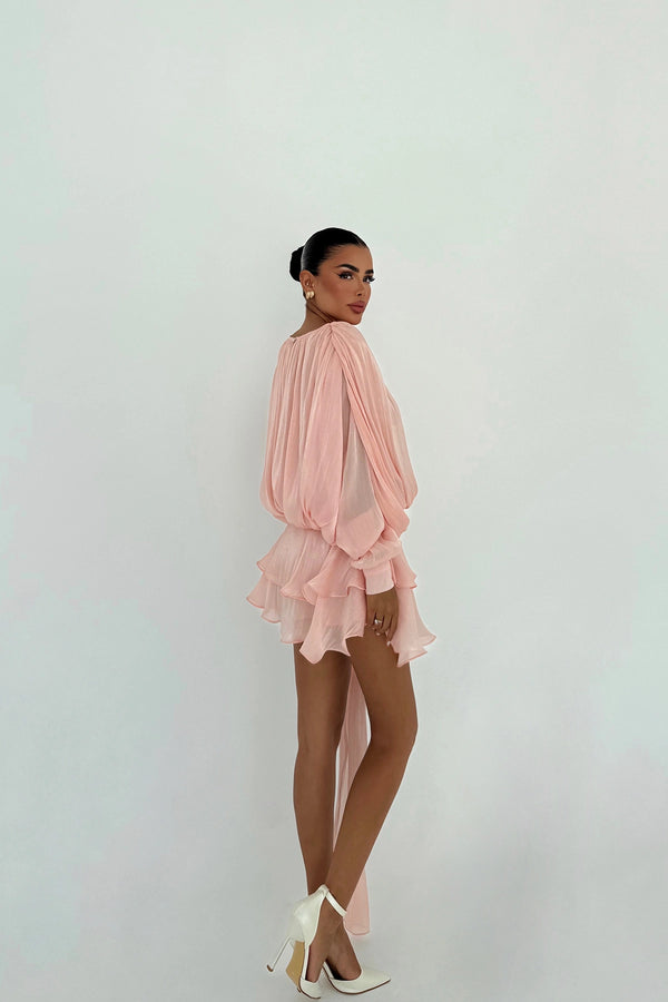 Salerno Blouson Silk Mini Dress