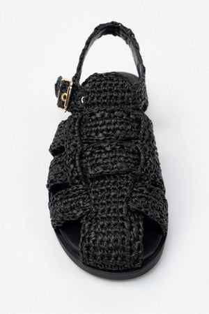 Ramona Straw Knit Detail Flat Sole Sandals