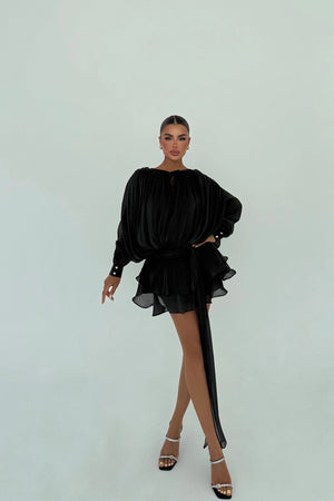 Salerno Blouson Silk Mini Dress