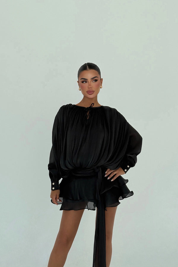 Salerno Blouson Silk Mini Dress