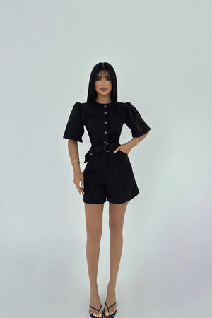 Chic Button-Front Utility Romper