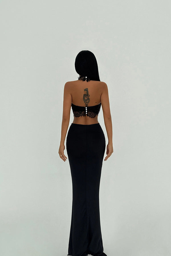 Sindela Ruched Backless Maxi Dress
