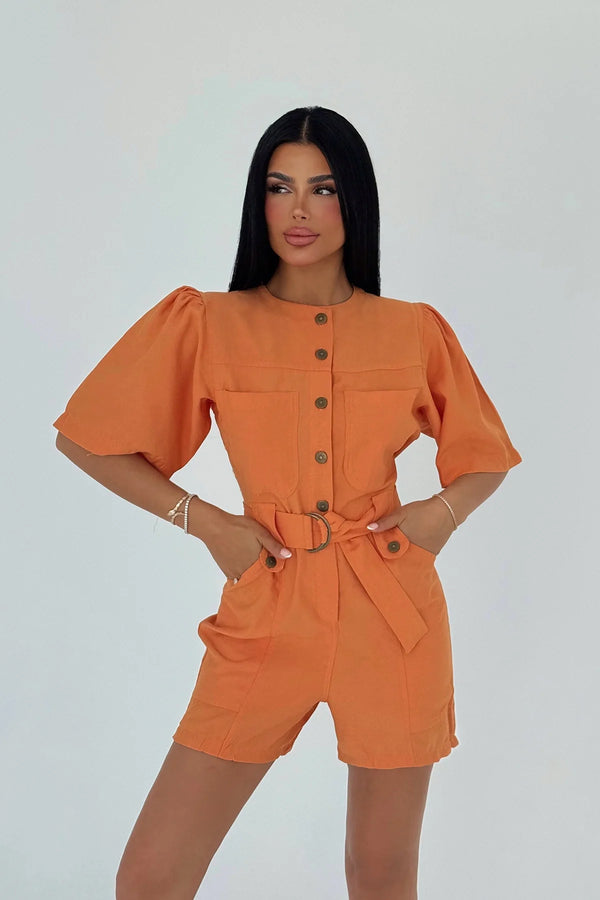 Chic Button-Front Utility Romper