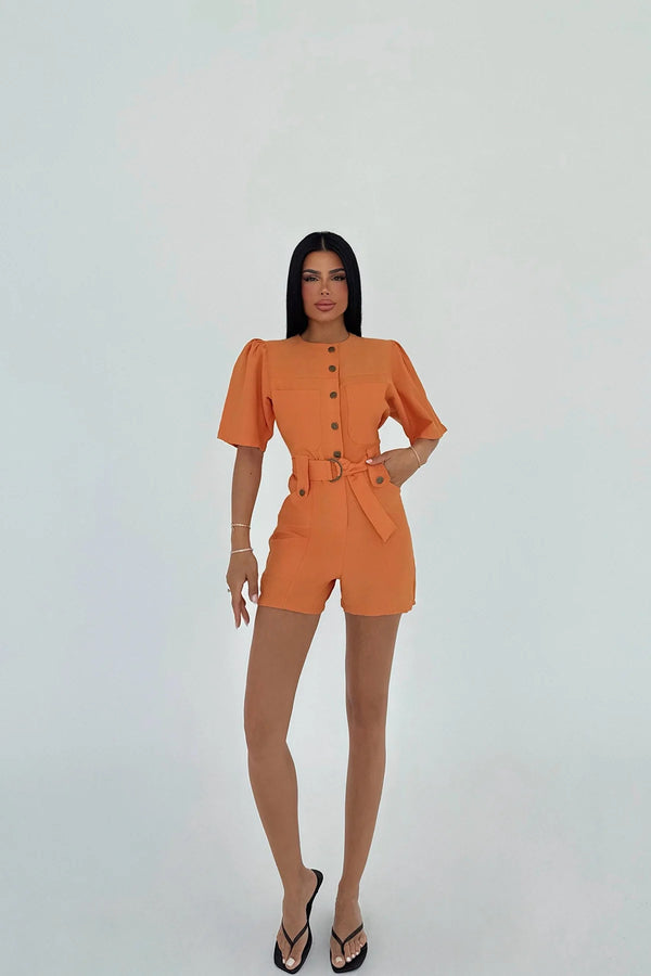 Chic Button-Front Utility Romper