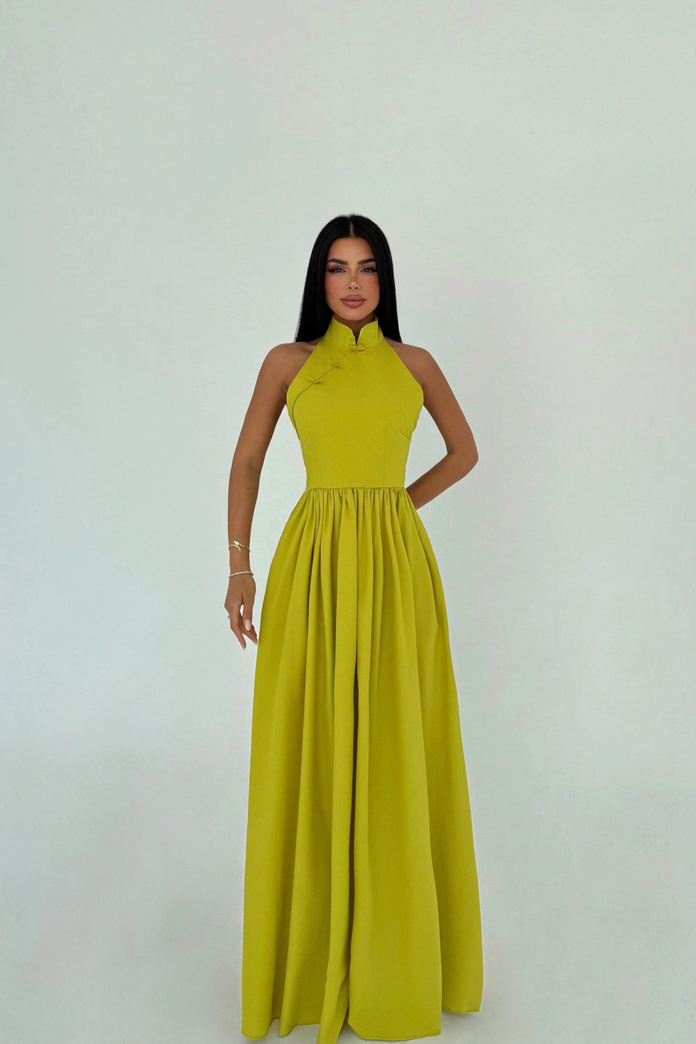 Ramblas Elegant Halter Neck Maxi Dress