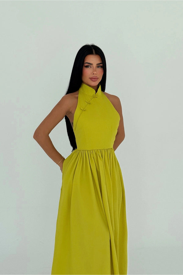 Ramblas Elegant Halter Neck Maxi Dress